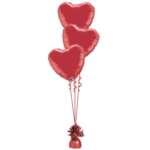 3 Tier Foil Red Heart Balloon Bouquet