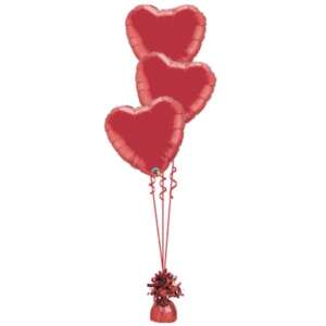 3 Tier Foil Red Heart Balloon Bouquet