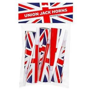 Union Jack Party Horns 6ct
