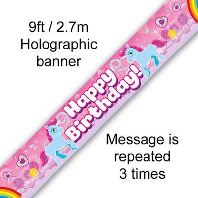 Oaktree Unicorn Birthday Banner 2.7m