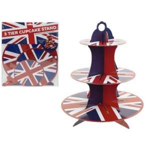 Union Jack 3 Tier Cupcake Stand