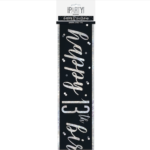 Unique Age 13 Black Glitz Banner 2.74m