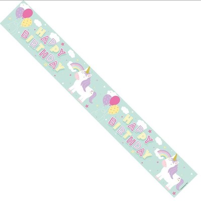 Kaleidoscope Unicorn Birthday Banner 2.6m
