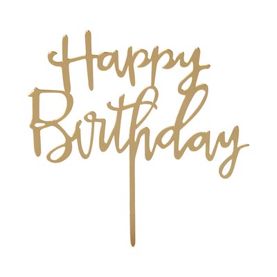 Talking Tables Luxe Gold Happy Birthday Cake Topper - Image 2