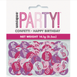 Unique Age 16 Pink Glitz Confetti 14.1g