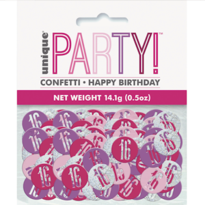 Unique Age 16 Pink Glitz Confetti 14.1g