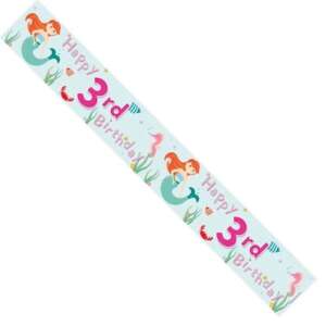 APAC Age 3 Mermaid Birthday Banner 2.6m