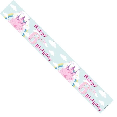 APAC Age 6 Princess Birthday Banner 2.6m