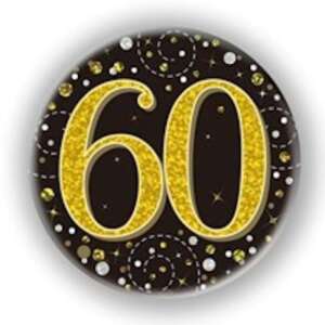 Oaktree Age 60 Black Gold Fizz 3" Badge