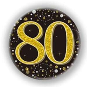 Oaktree Age 80 Black Gold Fizz 3" Badge