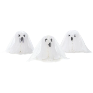 Unique Ghost Shaped Honeycomb Decorations 3ct