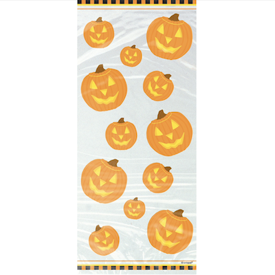 Unique Pumpkin Clear Cello Gift Bags 20ct