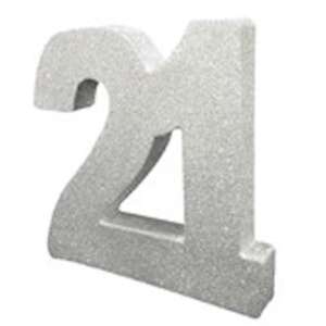 Creative Party Silver 21 Glitter Table Decoration