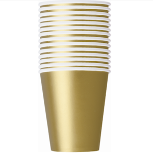 Unique Plain Gold Paper Cups 14ct