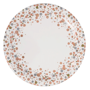 Oaktree 23cm Rose Gold Fizz Paper Plates 8ct