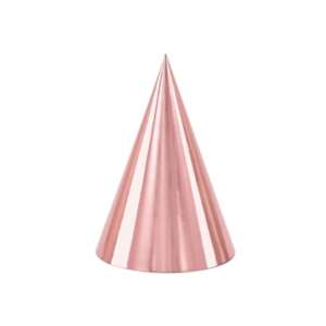 Party Deco Rose Gold Party Hats 6ct