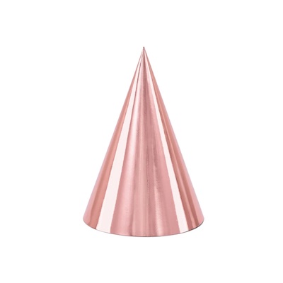 Party Deco Rose Gold Party Hats 6ct