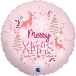 Grabo 18" RND Pink Merry Xmas
