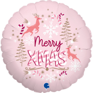 Grabo 18" RND Pink Merry Xmas