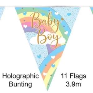 Oaktree Pastel Rainbow Baby Boy Bunting 3.9m