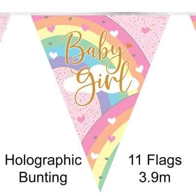 Oaktree Pastel Rainbow Baby Girl Bunting 3.9m
