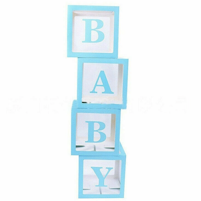 Blue BABY Balloon Boxes (4ct)