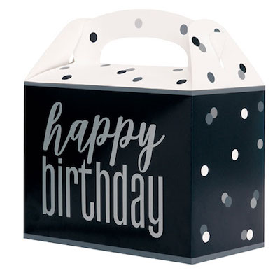 Unique Black Glitz Party Boxes 6ct