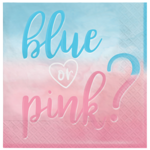 Amscan Blue or Pink Gender Reveal Napkins 16ct