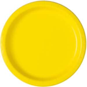 Unique 9" Neon Yellow Paper Plates 16ct