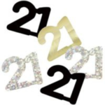 Unique Age 21 Black Glitz Table Confetti 14.1g