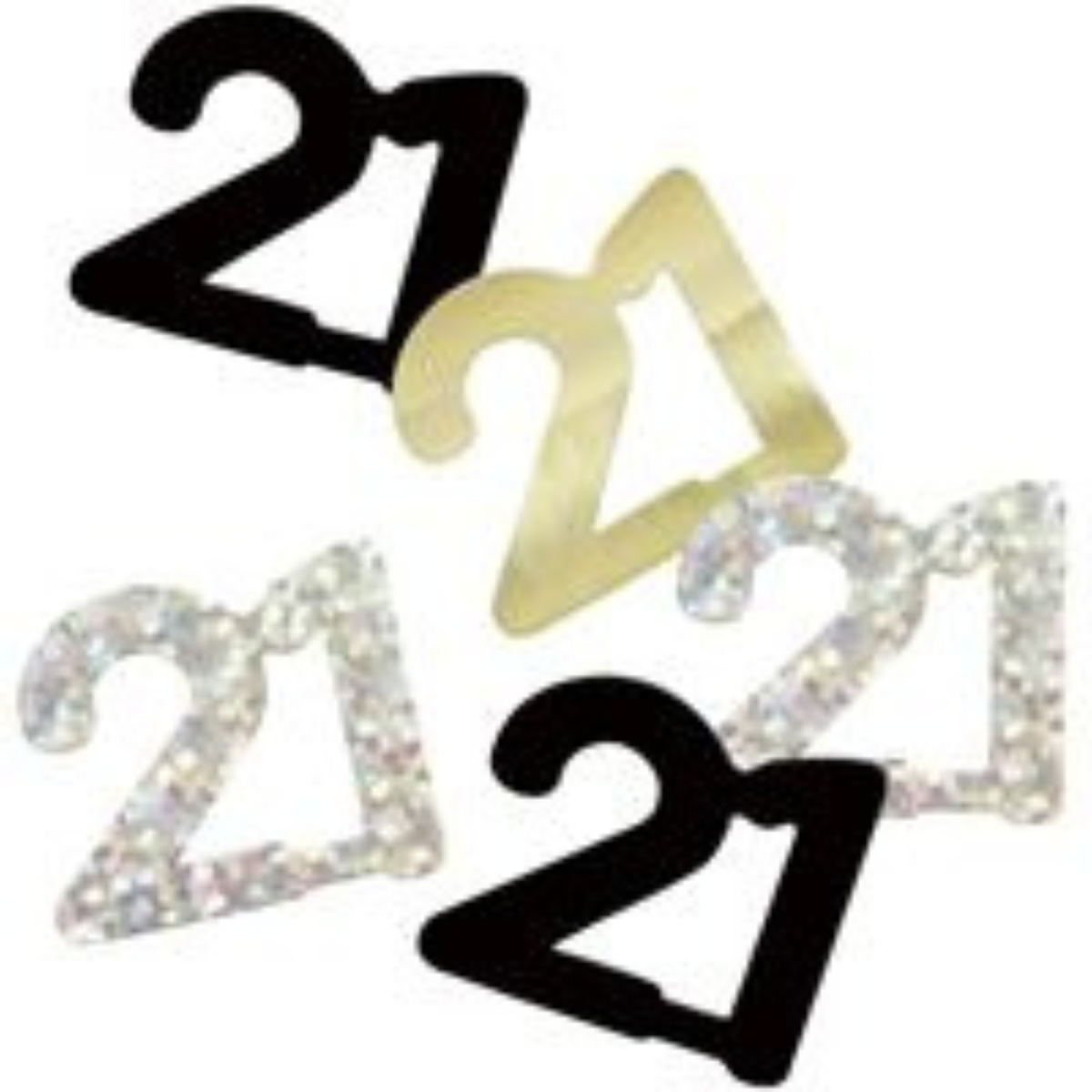 Unique Age 21 Black Glitz Table Confetti 14.1g