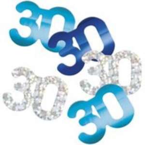 Unique Age 30 Blue Glitz Table Confetti 14.1g