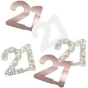Unique Age 21 Rose Gold Glitz Table Confetti 14.1g