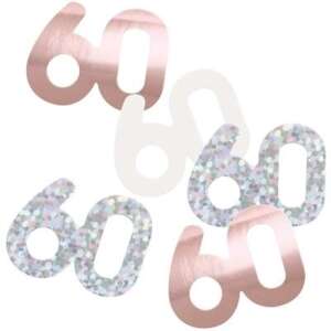 Unique Age 60 Rose Gold Glitz Table Confetti 14.1g