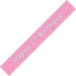 Unique Age 1 Pink Glitz Banner 2.74m