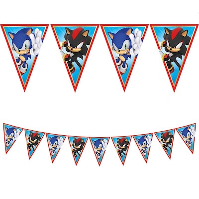 Decorata Party Sonic the Hedgehog Paper Bunting 2.3m