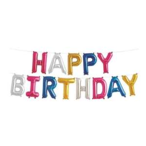 North Star 16" Multi Happy Birthday Balloon Banner Kit