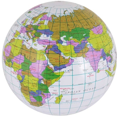 Inflatable Globe Party Prop 40cm