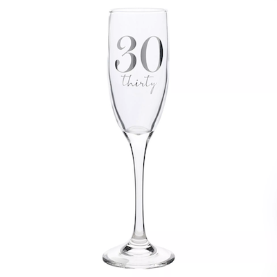Milestones Age 30 Champagne Flute