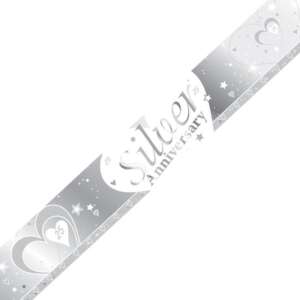 Creative Party 25th Silver Anniversary Foil Banner 2.74m