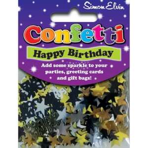 Simon Elvin Black & Gold Birthday Table Confetti 14g