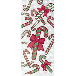 Unique Candy Cane Cello Gift Bags 20ct