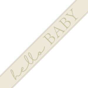Unique Neutral Hello Baby Foil Banner 2.74m