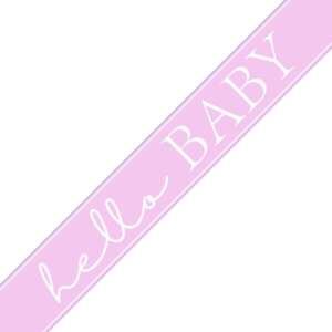 Unique Pink Hello Baby Foil Banner 2.74m