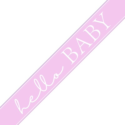 Unique Pink Hello Baby Foil Banner 2.74m