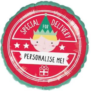 Amscan 17" RND Elf Special Delivery (Double Sided)
