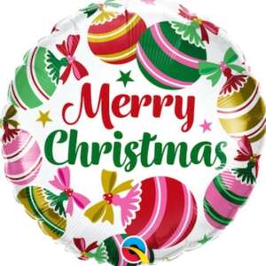 QUALATEX 18" RND CHRISTMAS ORNAMENTS & STARS