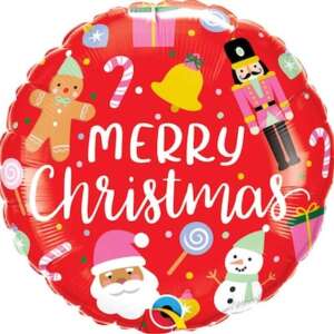 QUALATEX 18" RND ALL THINGS CHRISTMAS