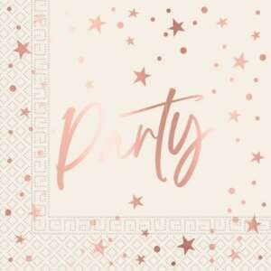 Decorata Party Rose Gold Party Napkins 20ct