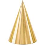 PartyDeco Plain Gold Party Hats 6ct